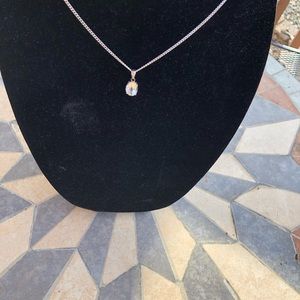 925 Sterling silver white topaz necklace